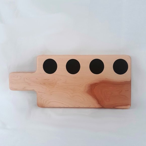 Butter/Charcuterie/Serving Board Handcrafted wi 4 Glass Serving Cups and Spoons - Picture 7 of 8